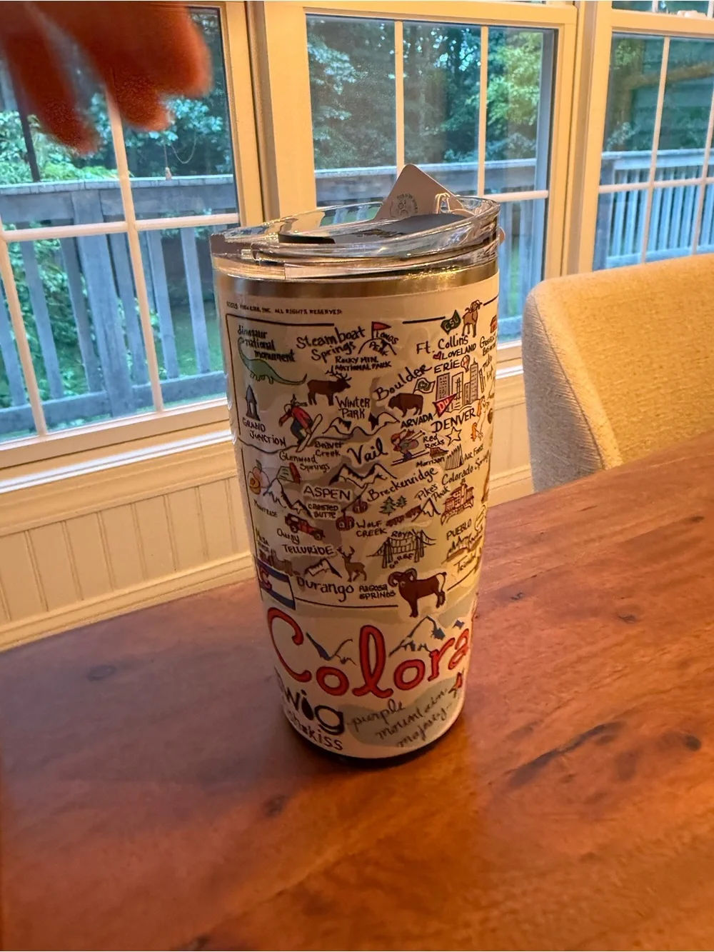 Colorado Illustrated Travel Tumbler - White